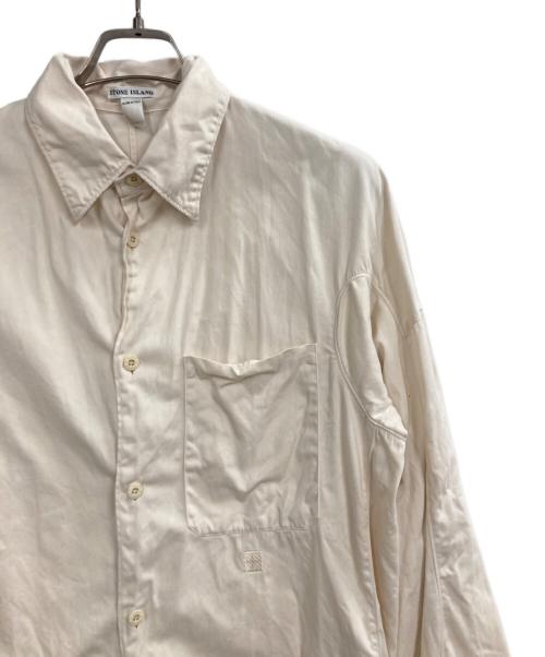 STONE ISLAND（ストーンアイランド）STONE ISLAND (ストーンアイランド) 袖切替シャツ アイボリー サイズ:Mの古着・服飾アイテム