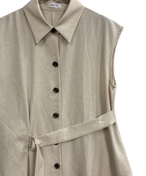 FRAY ID（フレイ アイディー）FRAY ID (フレイ アイディー) カシュクールラップワンピース アイボリーの古着・服飾アイテム