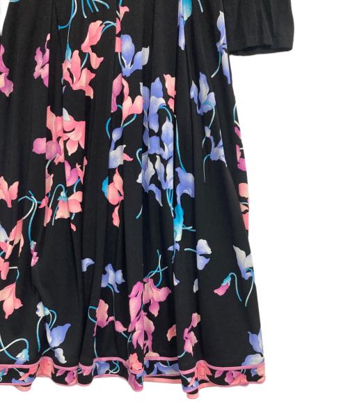 LEONARD（レオナール）LEONARD (レオナール) ニットドッキングワンピース ブラック×ピンク サイズ:34の古着・服飾アイテム