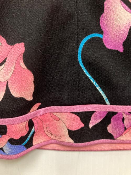 LEONARD（レオナール）LEONARD (レオナール) ニットドッキングワンピース ブラック×ピンク サイズ:34の古着・服飾アイテム