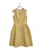 Reneルネ）の古着「フラワージャガードボリュームワンピース」｜イエロー