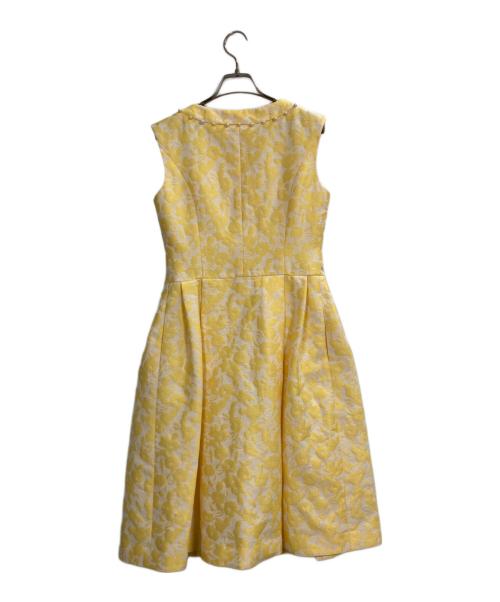 Rene（ルネ）Rene (ルネ) フラワージャガードボリュームワンピース イエロー サイズ:34の古着・服飾アイテム