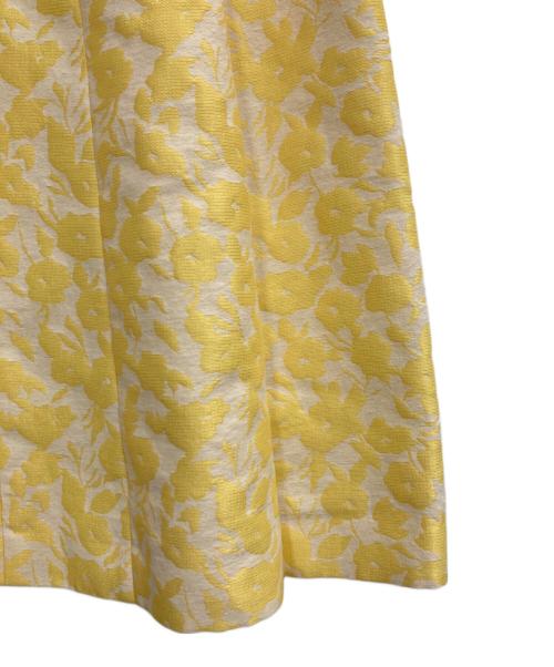 Rene（ルネ）Rene (ルネ) フラワージャガードボリュームワンピース イエロー サイズ:34の古着・服飾アイテム