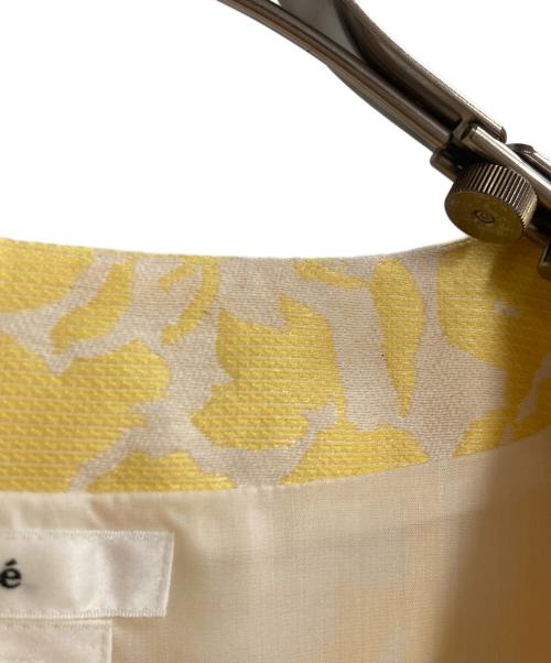 Rene（ルネ）Rene (ルネ) フラワージャガードボリュームワンピース イエロー サイズ:34の古着・服飾アイテム