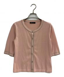 Rene basic（ルネベーシック）の古着「S/Sビジューボタンカーディガン」｜ピンク