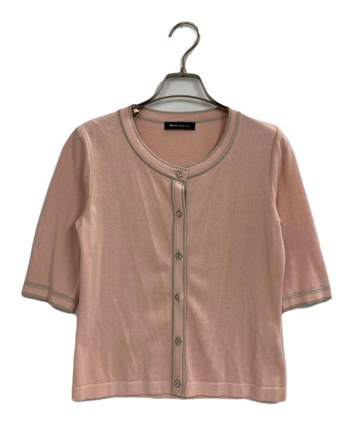Rene basic（ルネベーシック）Rene basic (ルネベーシック) S/Sビジューボタンカーディガン ピンク サイズ:34の古着・服飾アイテム