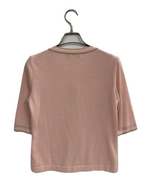 Rene basic（ルネベーシック）Rene basic (ルネベーシック) S/Sビジューボタンカーディガン ピンク サイズ:34の古着・服飾アイテム