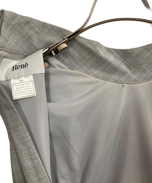Rene（ルネ）Rene (ルネ) ハイネックウォッシャブルワンピース グレー サイズ:34の古着・服飾アイテム