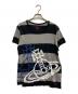 Vivienne Westwood RED LABEL（ヴィヴィアンウエストウッドレッドレーベル）の古着「ボーダープリントTシャツ」｜グレー×ブラック