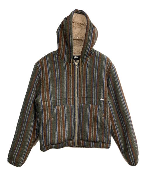 stussy（ステューシー）stussy (ステューシー) Wool Stripe Work Jacket/ウール・ストライプ・ワークジャケット マルチカラー サイズ:Mの古着・服飾アイテム