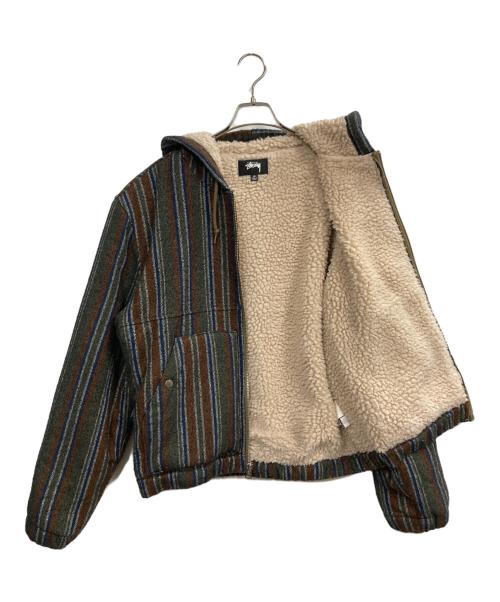 stussy（ステューシー）stussy (ステューシー) Wool Stripe Work Jacket/ウール・ストライプ・ワークジャケット マルチカラー サイズ:Mの古着・服飾アイテム