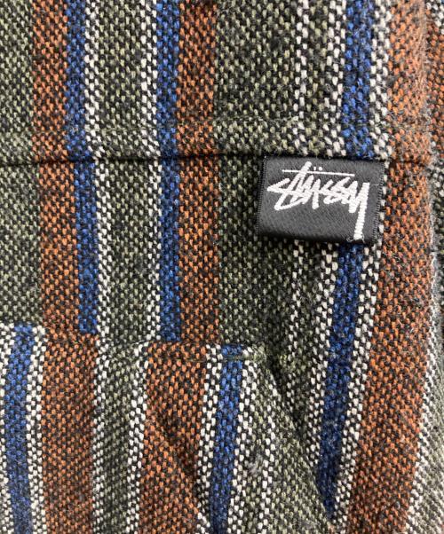 stussy（ステューシー）stussy (ステューシー) Wool Stripe Work Jacket/ウール・ストライプ・ワークジャケット マルチカラー サイズ:Mの古着・服飾アイテム