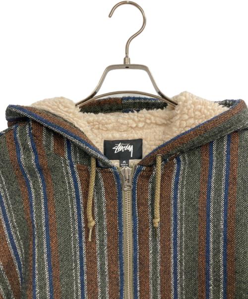 stussy（ステューシー）stussy (ステューシー) Wool Stripe Work Jacket/ウール・ストライプ・ワークジャケット マルチカラー サイズ:Mの古着・服飾アイテム