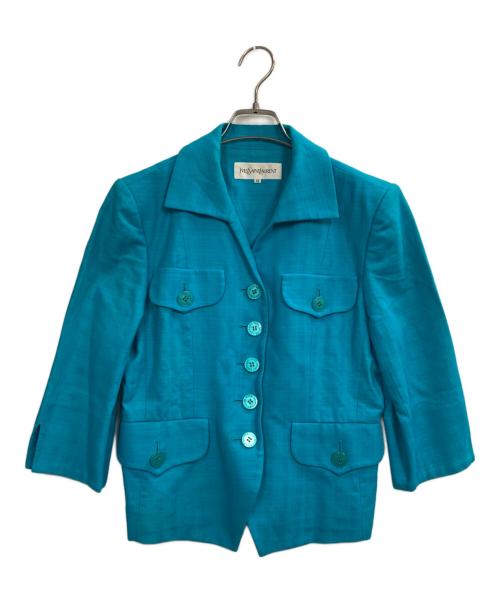 Yves Saint Laurent（イヴサンローラン）Yves Saint Laurent (イヴサンローラン) ショートジャケット ブルー サイズ:38の古着・服飾アイテム