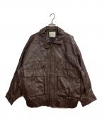 FREAK'S STOREフリークスストア）の古着「オーバーサイズフェイクレザージャケット」｜ブラウン