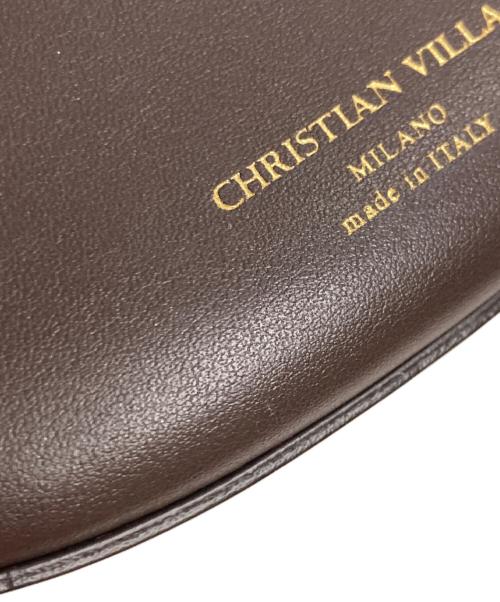 CHRISTIAN VILLA（クリスチャンヴィラ）CHRISTIAN VILLA (クリスチャンヴィラ) ハーフムーンワンショルダーバッグ ブラウンの古着・服飾アイテム
