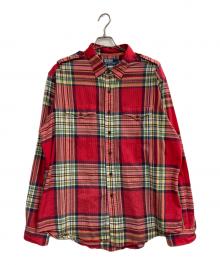 POLO RALPH LAUREN（ポロ・ラルフローレン）の古着「マルチパターンチェックシャツ」｜レッド