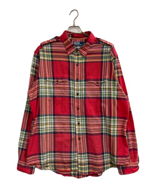 POLO RALPH LAUREN（ポロ・ラルフローレン）POLO RALPH LAUREN (ポロ・ラルフローレン) マルチパターンチェックシャツ レッド サイズ:XXLの古着・服飾アイテム