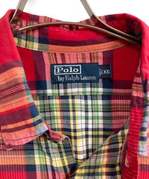 POLO RALPH LAUREN（ポロ・ラルフローレン）POLO RALPH LAUREN (ポロ・ラルフローレン) マルチパターンチェックシャツ レッド サイズ:XXLの古着・服飾アイテム