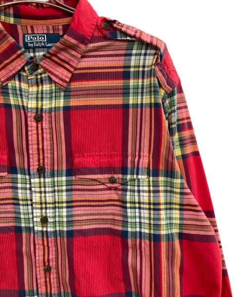 POLO RALPH LAUREN（ポロ・ラルフローレン）POLO RALPH LAUREN (ポロ・ラルフローレン) マルチパターンチェックシャツ レッド サイズ:XXLの古着・服飾アイテム