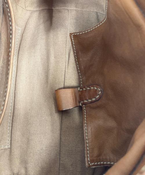 genten（ゲンテン）genten (ゲンテン) カットワークレザーハンドバッグ ブラウンの古着・服飾アイテム