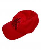 stussyステューシー）の古着「Low Profile Bent Crown Snapback」｜レッド