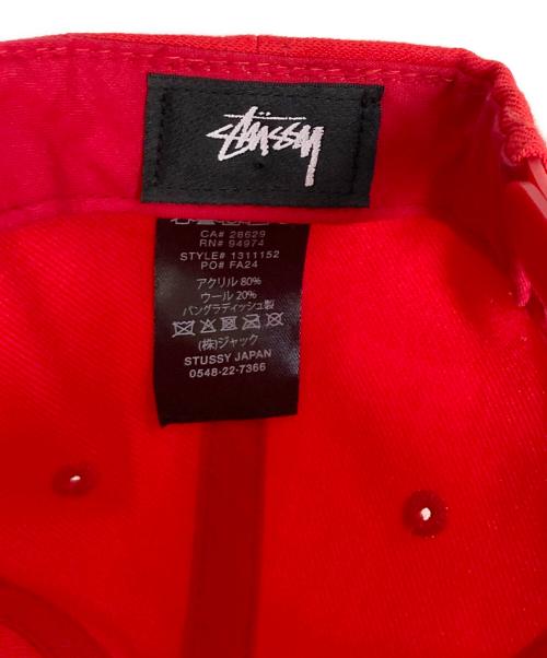 stussy（ステューシー）stussy (ステューシー) Low Profile Bent Crown Snapback レッドの古着・服飾アイテム