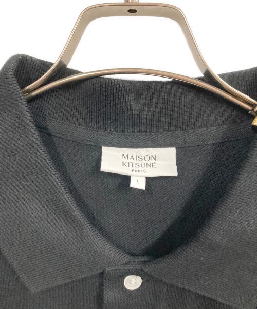 maison kitsune（アシッドメゾンキツネ）MAISON KITSUNE (メゾンキツネ) フォックスヘッド ポロシャツ ブラック サイズ:Lの古着・服飾アイテム
