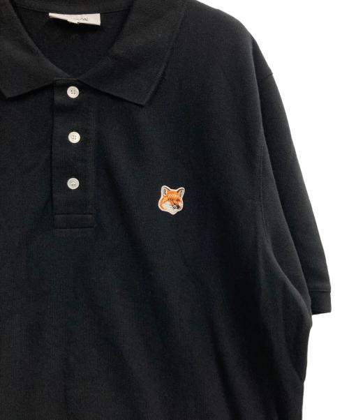maison kitsune（アシッドメゾンキツネ）MAISON KITSUNE (メゾンキツネ) フォックスヘッド ポロシャツ ブラック サイズ:Lの古着・服飾アイテム