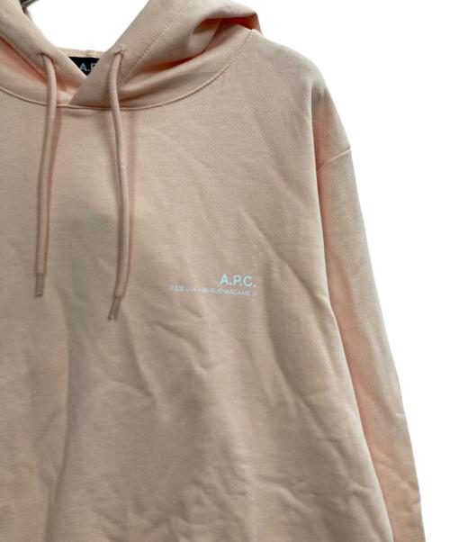 A.P.C.（アーペーセー）A.P.C. (アーペーセー) プリントロゴ スウェットパーカー ピンク サイズ:Mの古着・服飾アイテム