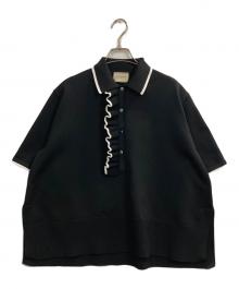 UNITED ARROWS（ユナイテッドアローズ）の古着「ミニマルフリル ニット」｜ブラック