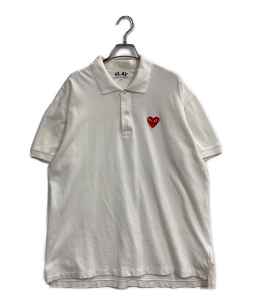 PLAY COMME des GARCONS（プレイコムデギャルソン）PLAY COMME des GARCONS (プレイコムデギャルソン) ポロシャツ ホワイト サイズ:XXLの古着・服飾アイテム