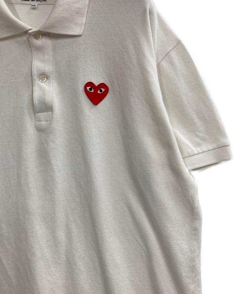 PLAY COMME des GARCONS（プレイコムデギャルソン）PLAY COMME des GARCONS (プレイコムデギャルソン) ポロシャツ ホワイト サイズ:XXLの古着・服飾アイテム