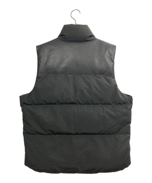 Schott（ショット）Schott (ショット) レザー切替ダウンベスト ブラック サイズ:Mの古着・服飾アイテム