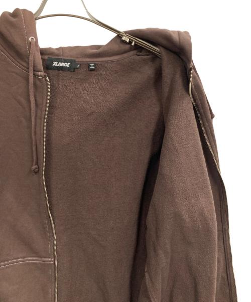 X-LARGE（エクストララージ）X-LARGE (エクストララージ) TOPRHINESTONE OG ZIP HOODED SWEATSHIRT ブラウン サイズ:Lの古着・服飾アイテム