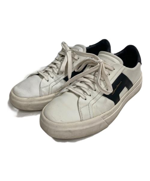 Santoni（サントーニ）Santoni (サントーニ) ダブルバックルローカットスニーカー ブラック サイズ:60の古着・服飾アイテム