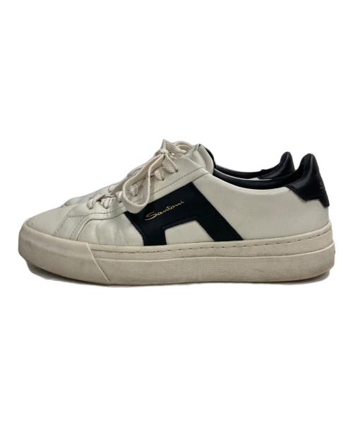Santoni（サントーニ）Santoni (サントーニ) ダブルバックルローカットスニーカー ブラック サイズ:60の古着・服飾アイテム