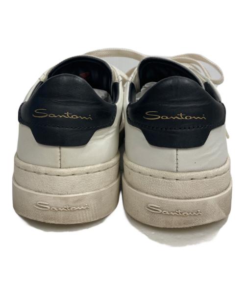 Santoni（サントーニ）Santoni (サントーニ) ダブルバックルローカットスニーカー ブラック サイズ:60の古着・服飾アイテム