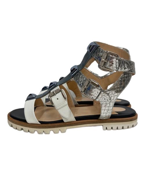 Christian Louboutin（クリスチャン・ルブタン）Christian Louboutin (クリスチャン・ルブタン) ROCKNBUCKLE FLAT グレー サイズ:36 1/2の古着・服飾アイテム