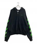 OFFWHITEオフホワイト）の古着「Arrows-print zip-up cotton hoodie」｜ブラック