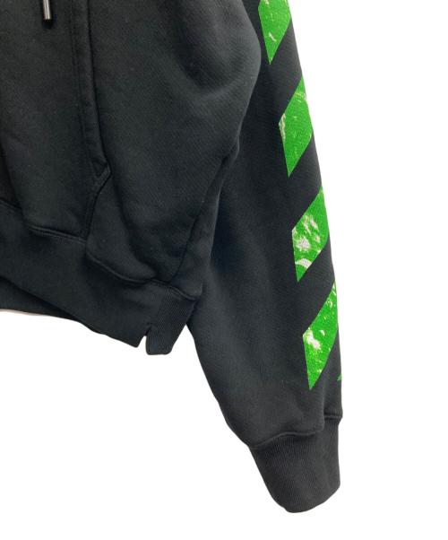 OFFWHITE（オフホワイト）OFFWHITE (オフホワイト) Arrows-print zip-up cotton hoodie ブラック サイズ:Lの古着・服飾アイテム