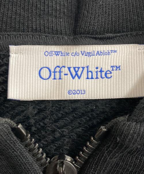 OFFWHITE（オフホワイト）OFFWHITE (オフホワイト) Arrows-print zip-up cotton hoodie ブラック サイズ:Lの古着・服飾アイテム