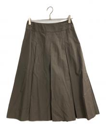 MARGARET HOWELL（マーガレットハウエル）の古着「SILK COTTON POPLIN SKIRT」｜オリーブ
