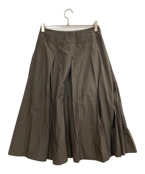 MARGARET HOWELL（マーガレットハウエル）MARGARET HOWELL (マーガレットハウエル) SILK COTTON POPLIN SKIRT オリーブ サイズ:1の古着・服飾アイテム
