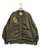 Ameriアメリ）の古着「VINTAGE OVER VOLUME WAPPEN MA-1」｜オリーブ