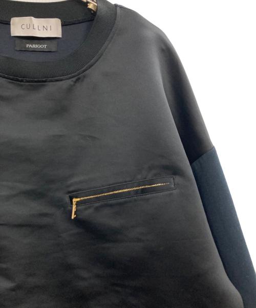 CULLNI（クルニ）CULLNI (クルニ) parigot (パリゴ) Satin Pullover cutsew ネイビー×ブラック サイズ:１の古着・服飾アイテム