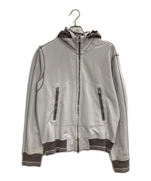 C.P COMPANY（シーピーカンパニー）C.P COMPANY (シーピーカンパニー) ナイロンフードジップジャケット グレー×パープル サイズ:Lの古着・服飾アイテム