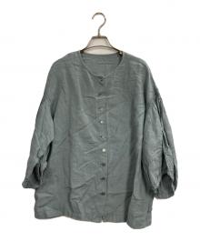 nest Robe（ネストローブ）の古着「リネンボリュームスリーブブラウス」｜グリーン