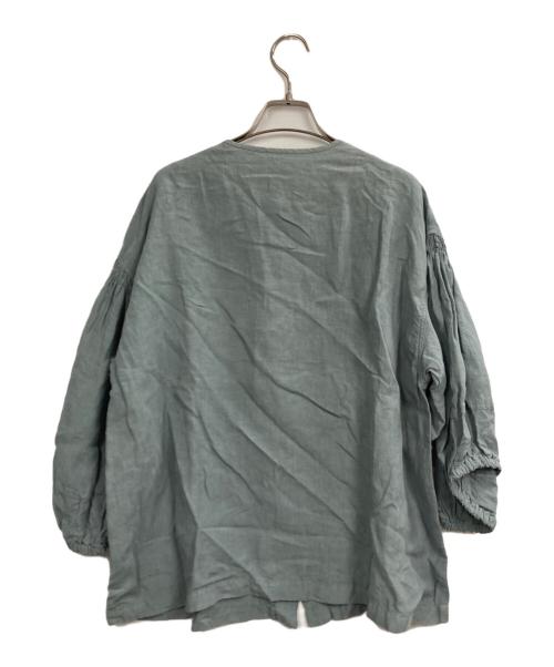 nest Robe（ネストローブ）nest Robe (ネストローブ) リネンボリュームスリーブブラウス グリーン サイズ:Fの古着・服飾アイテム