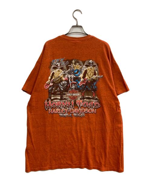HARLEY-DAVIDSON（ハーレーダビッドソン）HARLEY-DAVIDSON (ハーレーダビッドソン) 両面プリントTシャツ オレンジ サイズ:XLの古着・服飾アイテム